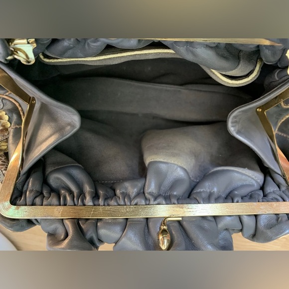 Carlo Fiori of Italy Leather Snakeskin Purse Shoulder Bag Handbag Gray Green Tan - Picture 12 of 16